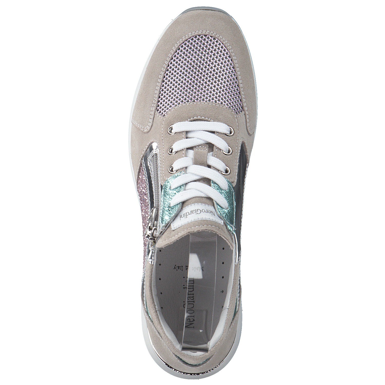 NeroGiardini E010500D, Sneakers Low, Damen, Grau (Grau/Rosa/Türkis)