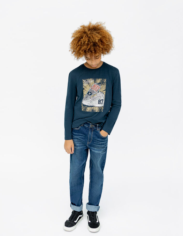 T-shirt marine visuel sneakers garçon