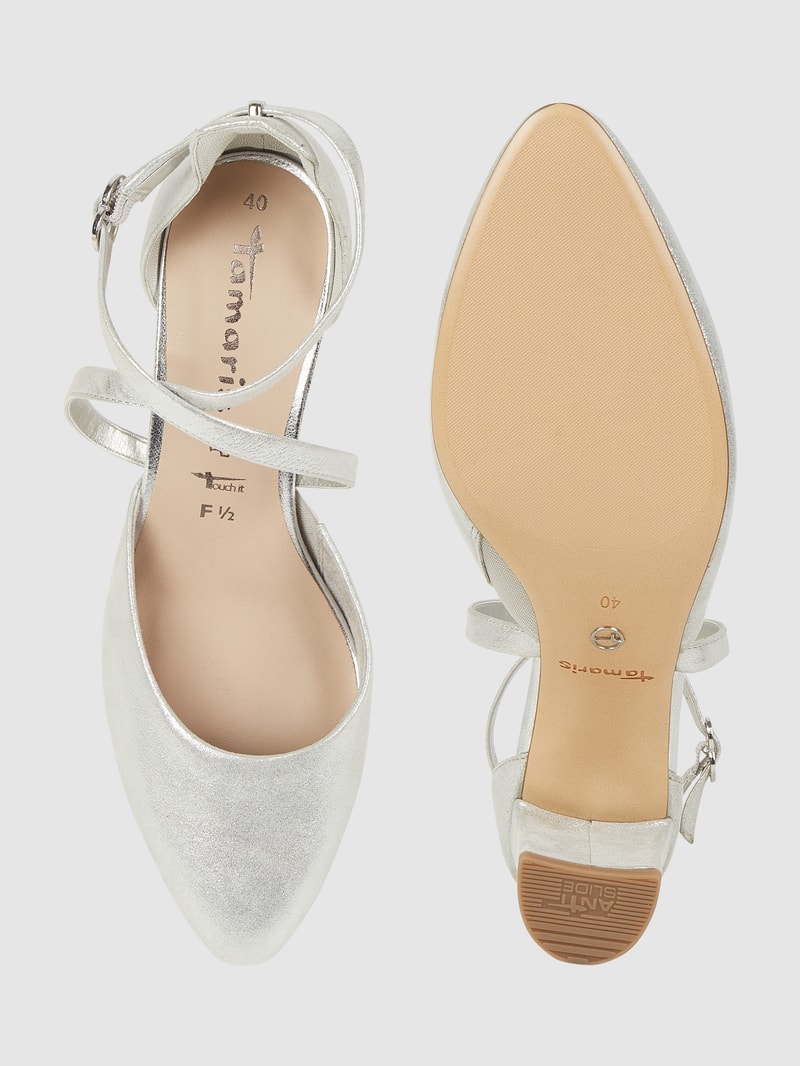 Pumps aus Leder in silber
