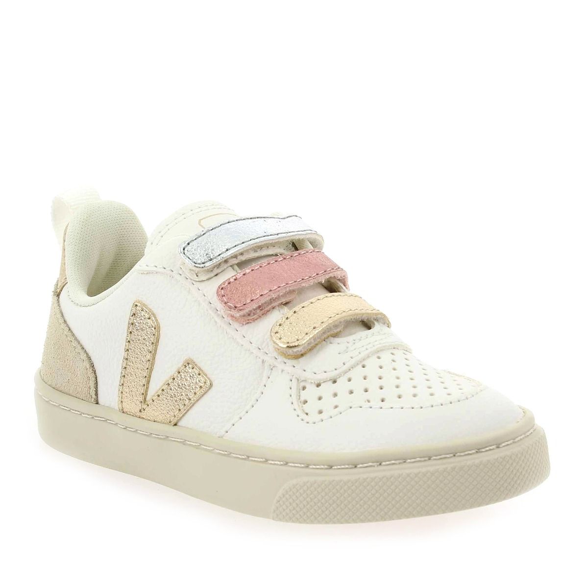 Veja  V-10 VELCRO E22 - Blanc Platine