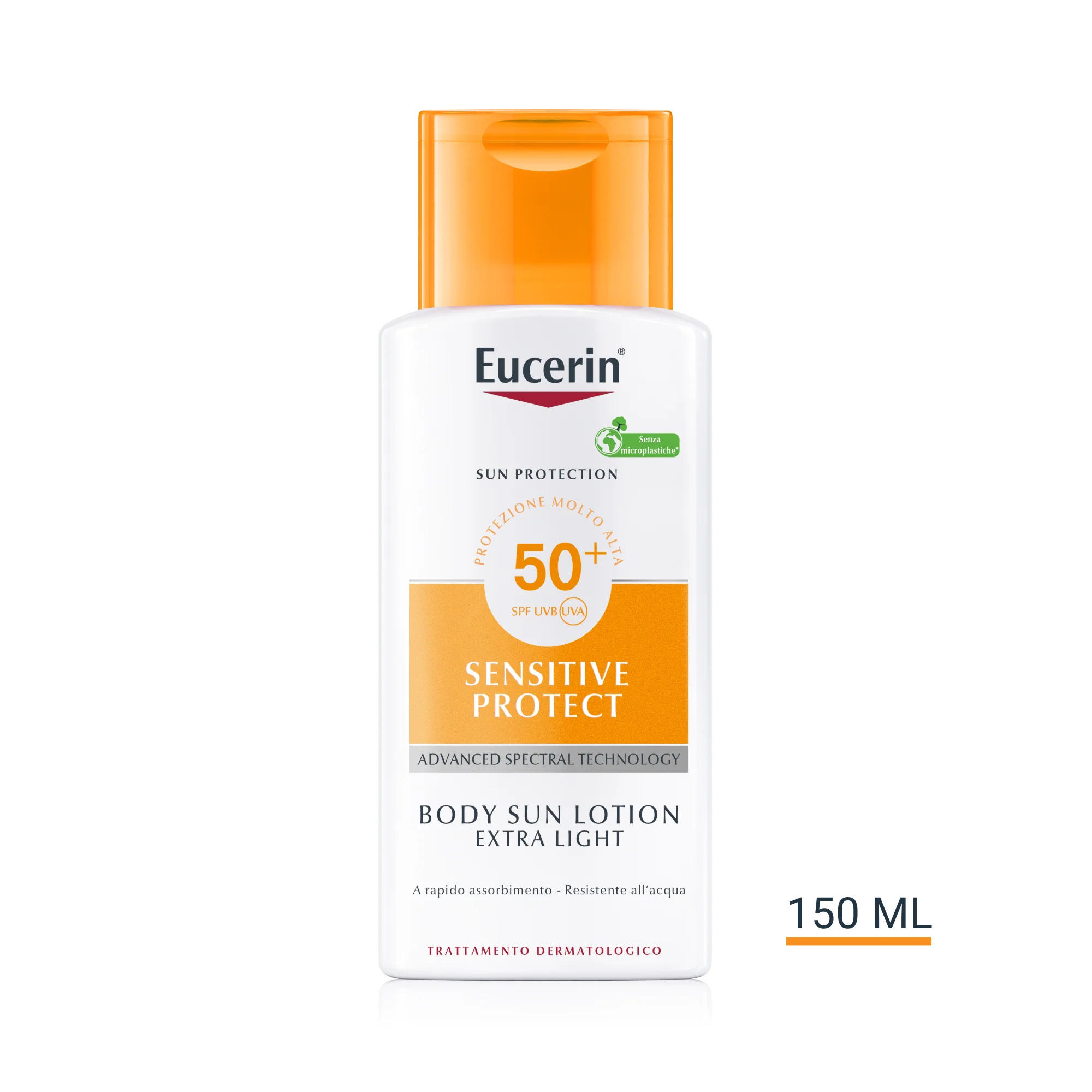 Loción solar protectora para pieles sensibles, extra ligera, SPF50+ - Leche solar corporal de alta protección, crema solar corporal de alta protección.