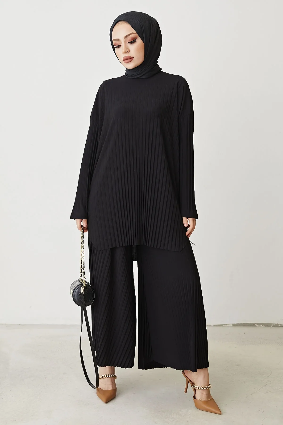 InStyle  Mila Faltenhosen-Tunika-Doppelset - Schwarz