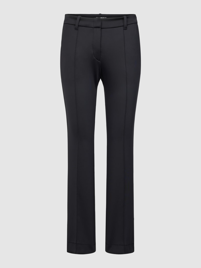 Stoffhose mit Ziernähten Modell 'TWIGGY' in schwarz