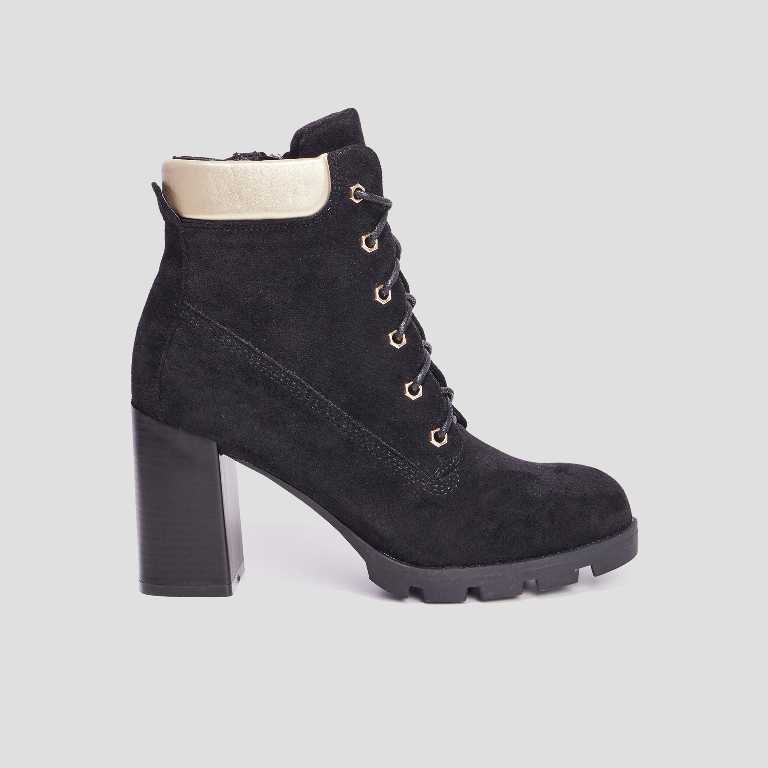 Bottines à talons à lacets noir femme | La Halle