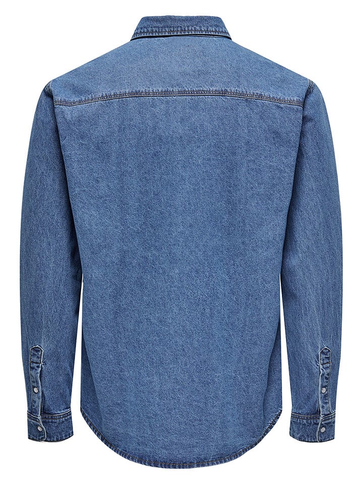 ONLY & SONS Jeanshemd - Regular fit - in Blau günstig kaufen