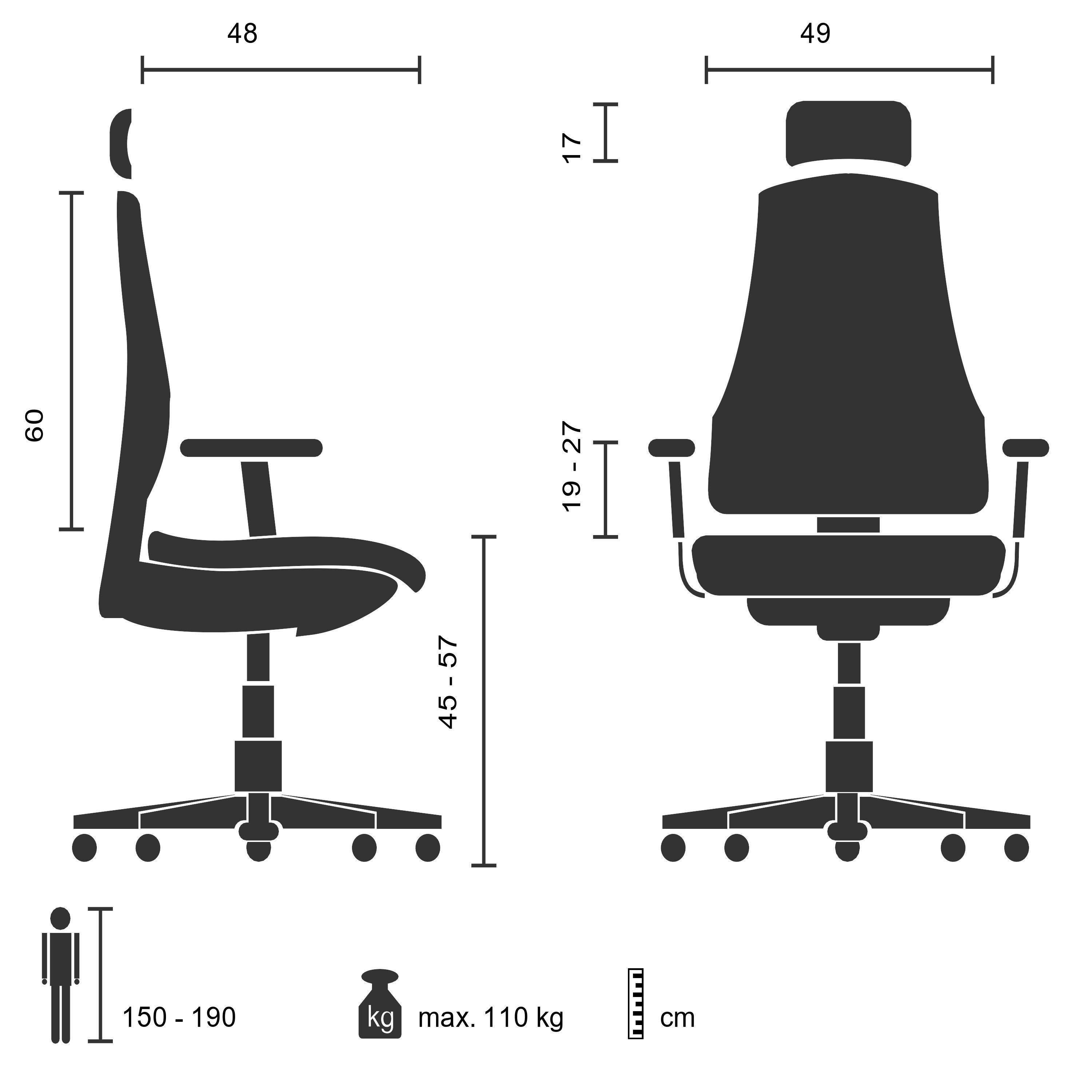 hjh OFFICE Drehstuhl Profi Bürostuhl AIR-PORT Netzstoff/Leder (1 St), Schreibtischstuhl ergonomisch