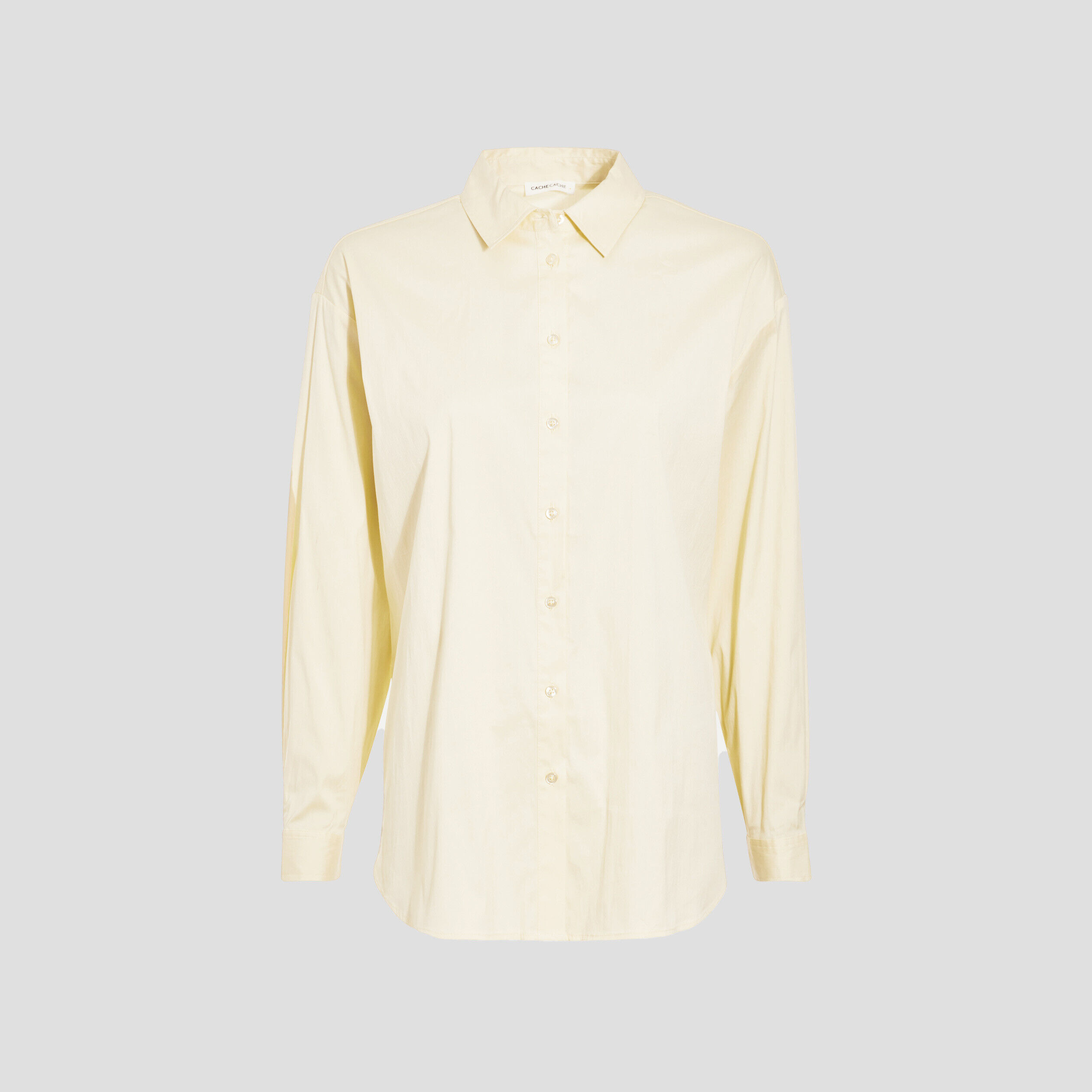 Chemise manches longues jaune clair femme | Cache Cache