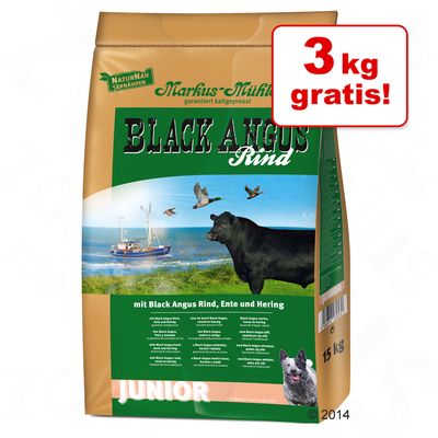 3 kg gratis! 15 kg Markus-Mühle Black Angus Junior