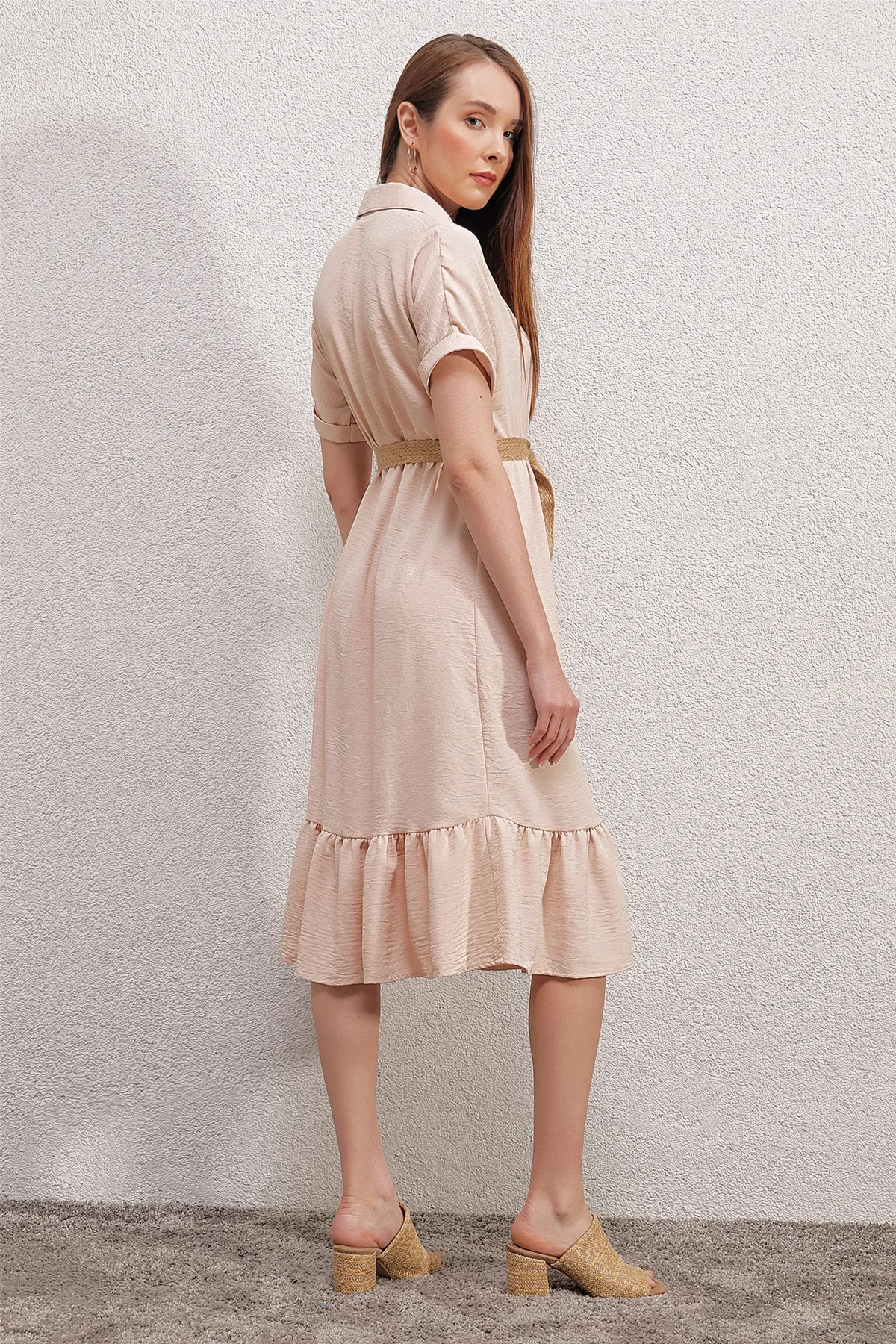 Bigdart  2292 Kleid mit Gürtel – Creme