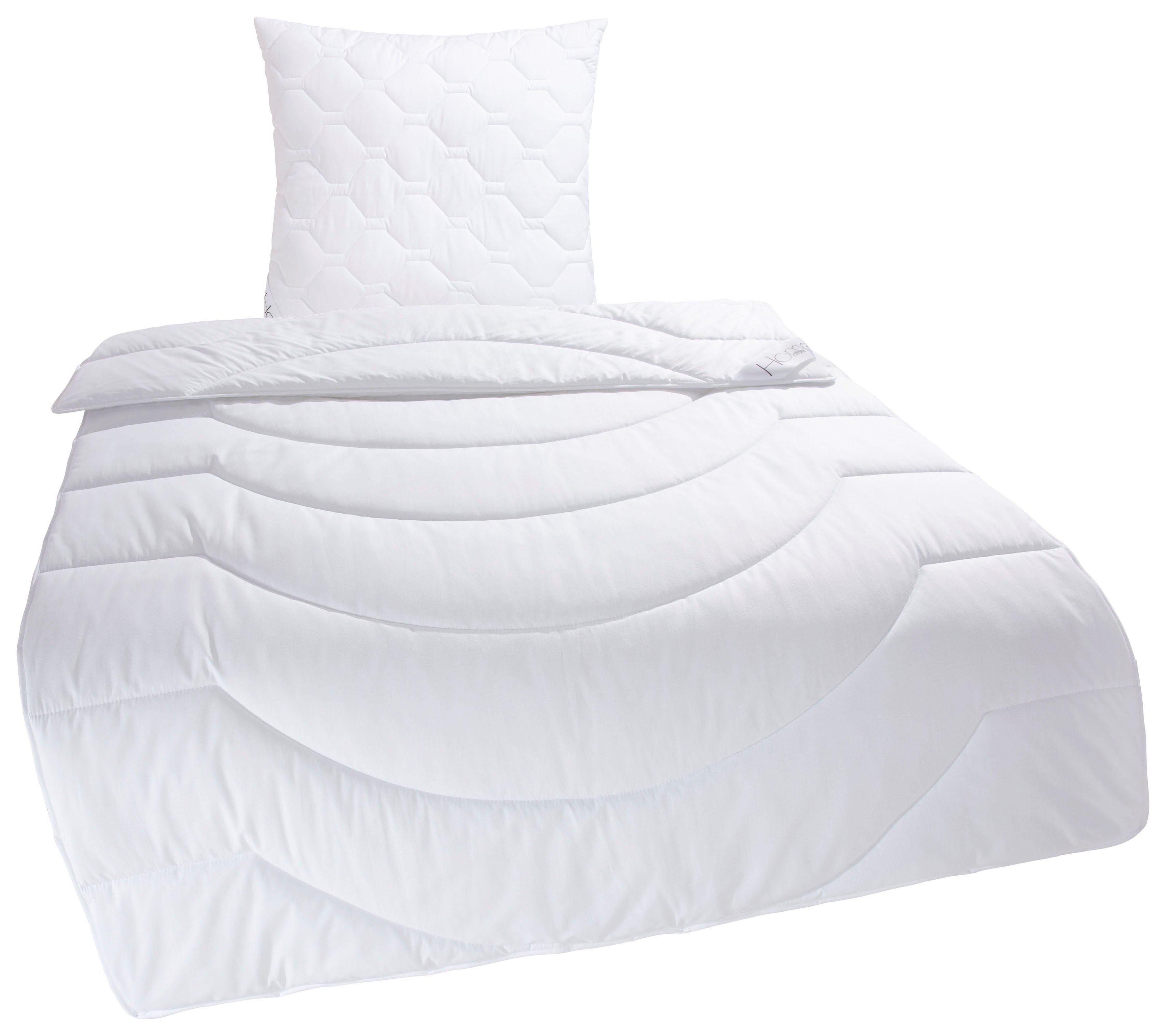 Microfaserbettdecke + Kopfkissen, Liesing, Home affaire, Bezug: Baumwoll-Perkal, Füllung 60% Tencel
