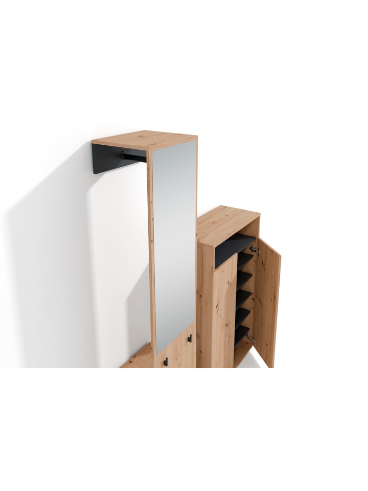 byLiving Garderoben-Set Lyon 2tlg. in Eiche-Optik günstig kaufen onesize