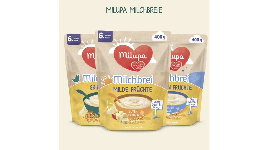 MILUPA Milchbrei Vollkorn Früchte Gute Nacht ab dem 6. Monat 400 g