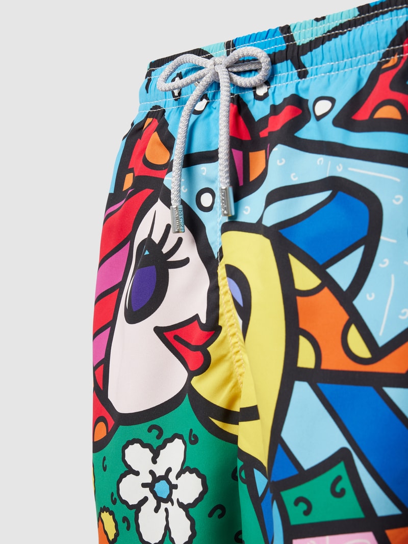 Badehose mit Allover-Muster in blau