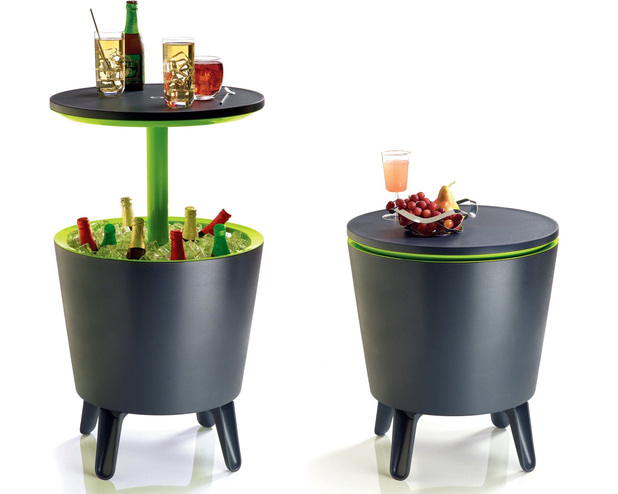 Keter Beistelltisch Cool Bar mit Kühlmöglichkeit, Partytisch Stehtisch, Bistrotisch, kühlt Getränke, ausziehbar, UV- und witterungsbeständig