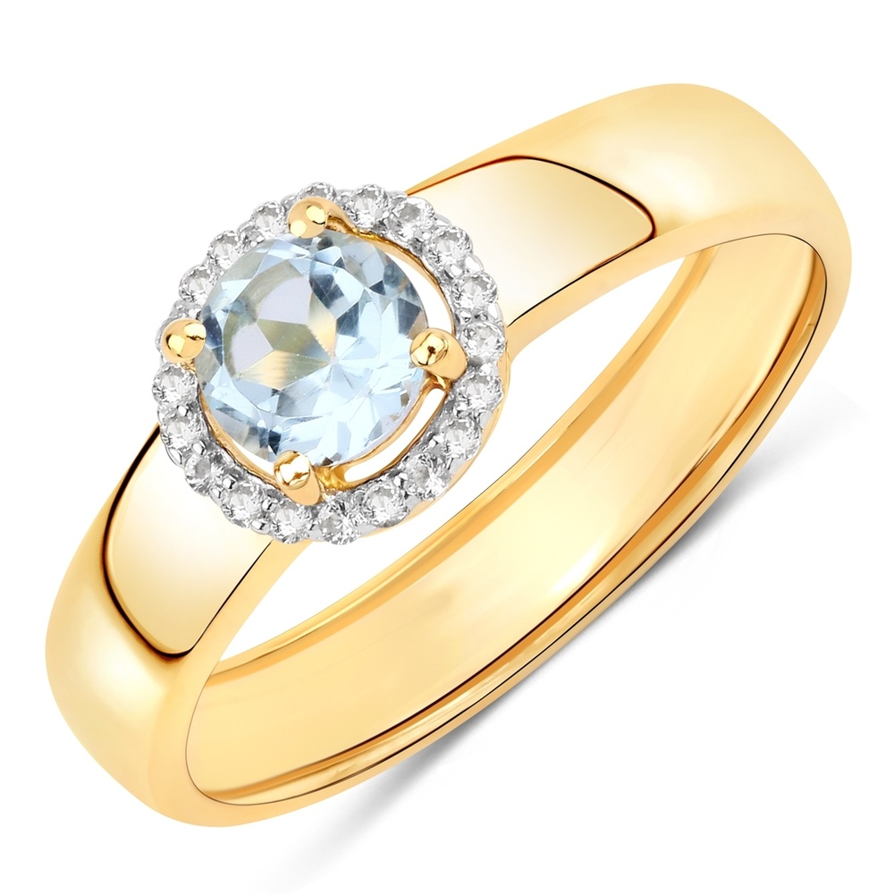 Rafaela Donata Bague Argent sterling Topaz bleu en Or jaune Bague