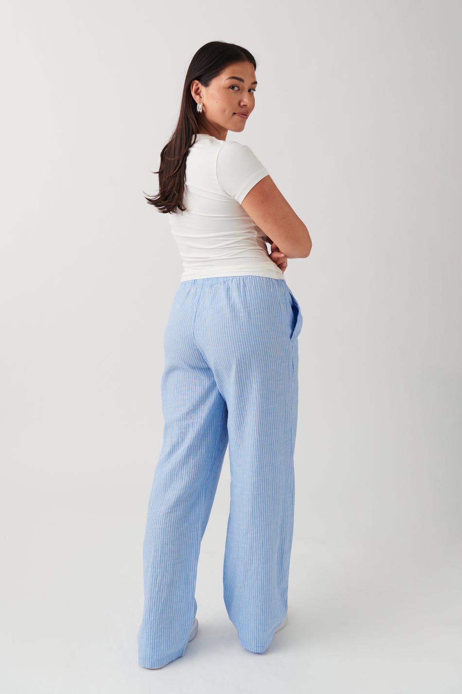 Linen blend trousers