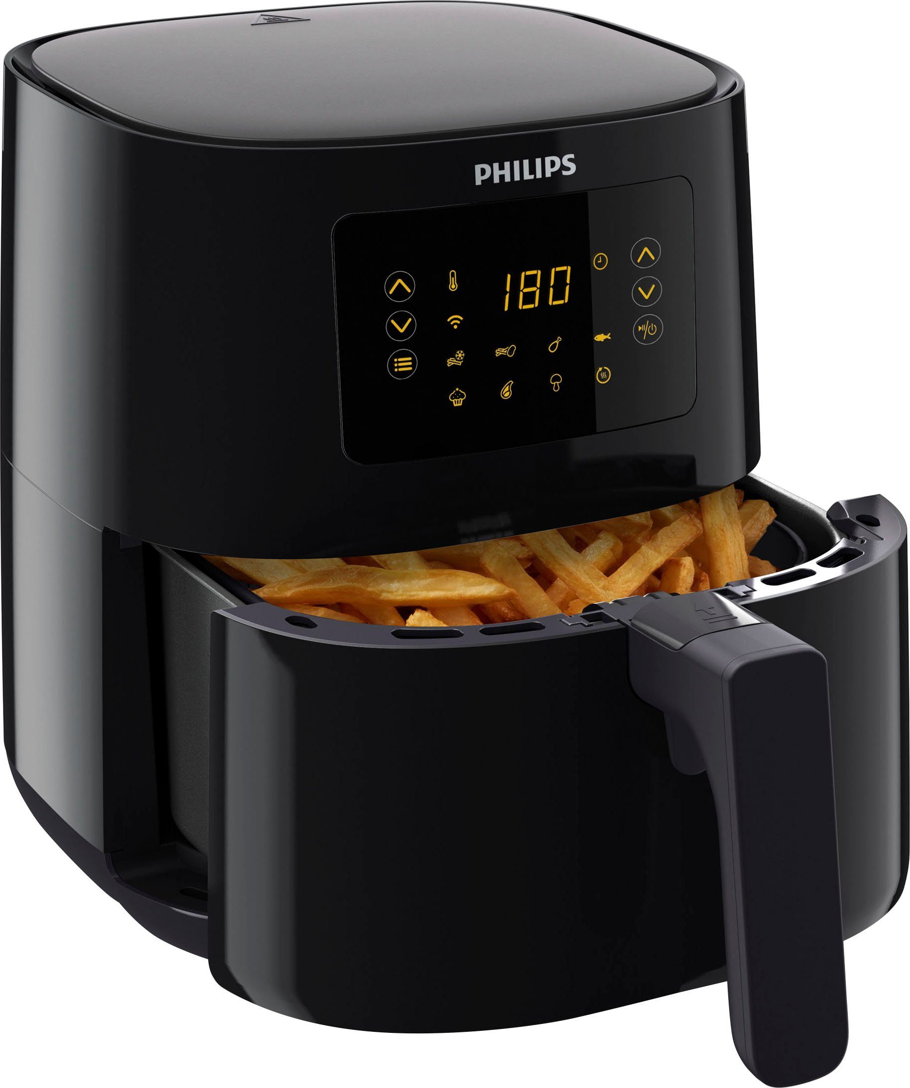 Philips Heißluftfritteuse HD9255/90 Airfryer Essential Connected, 1400 W, Rapid Air Heißlufttechnologie, digitales Display, mit W-Lan