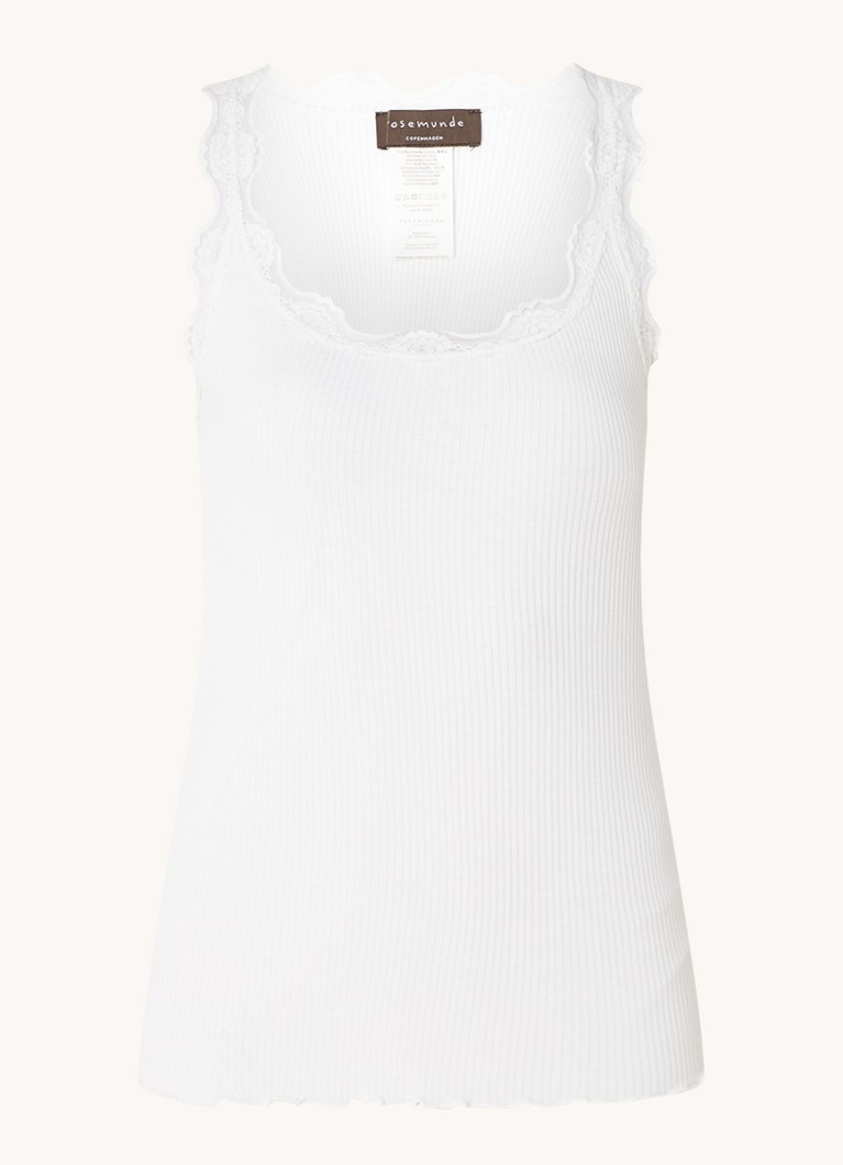 Rosemunde Tank top in silk blend with lace