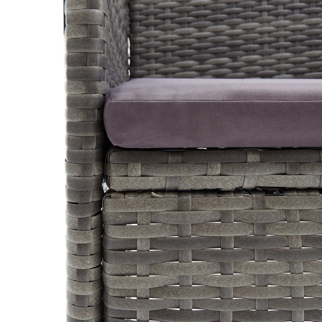 vidaXL Gartenstuhl Garten-Essstühle 4 Stk. Poly Rattan Grau (4 St)