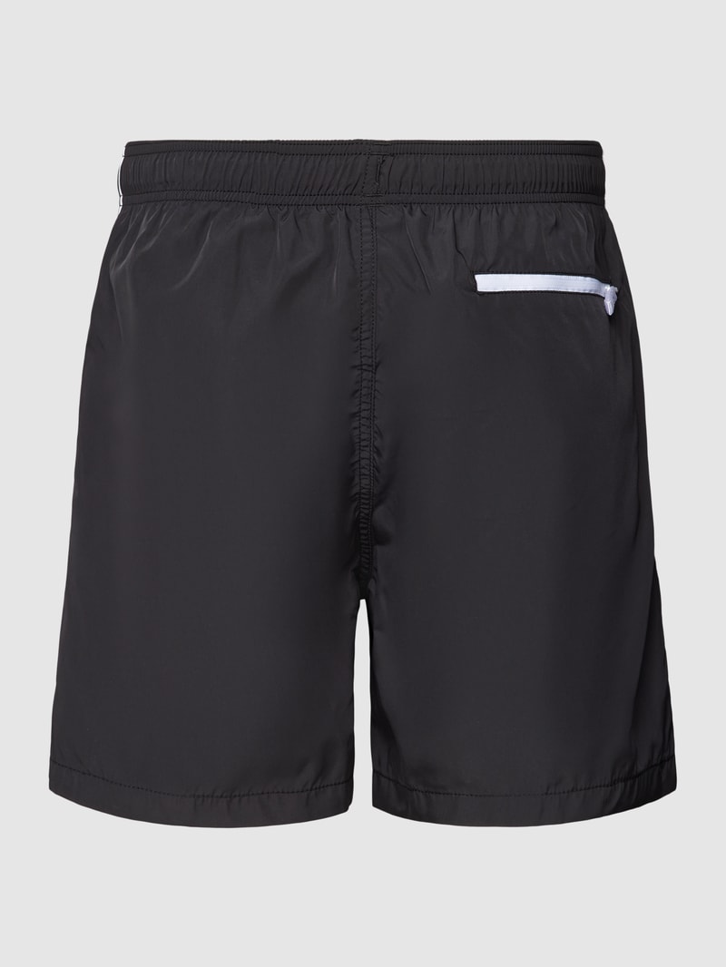 Badeshorts mit elastischem Bund in schwarz