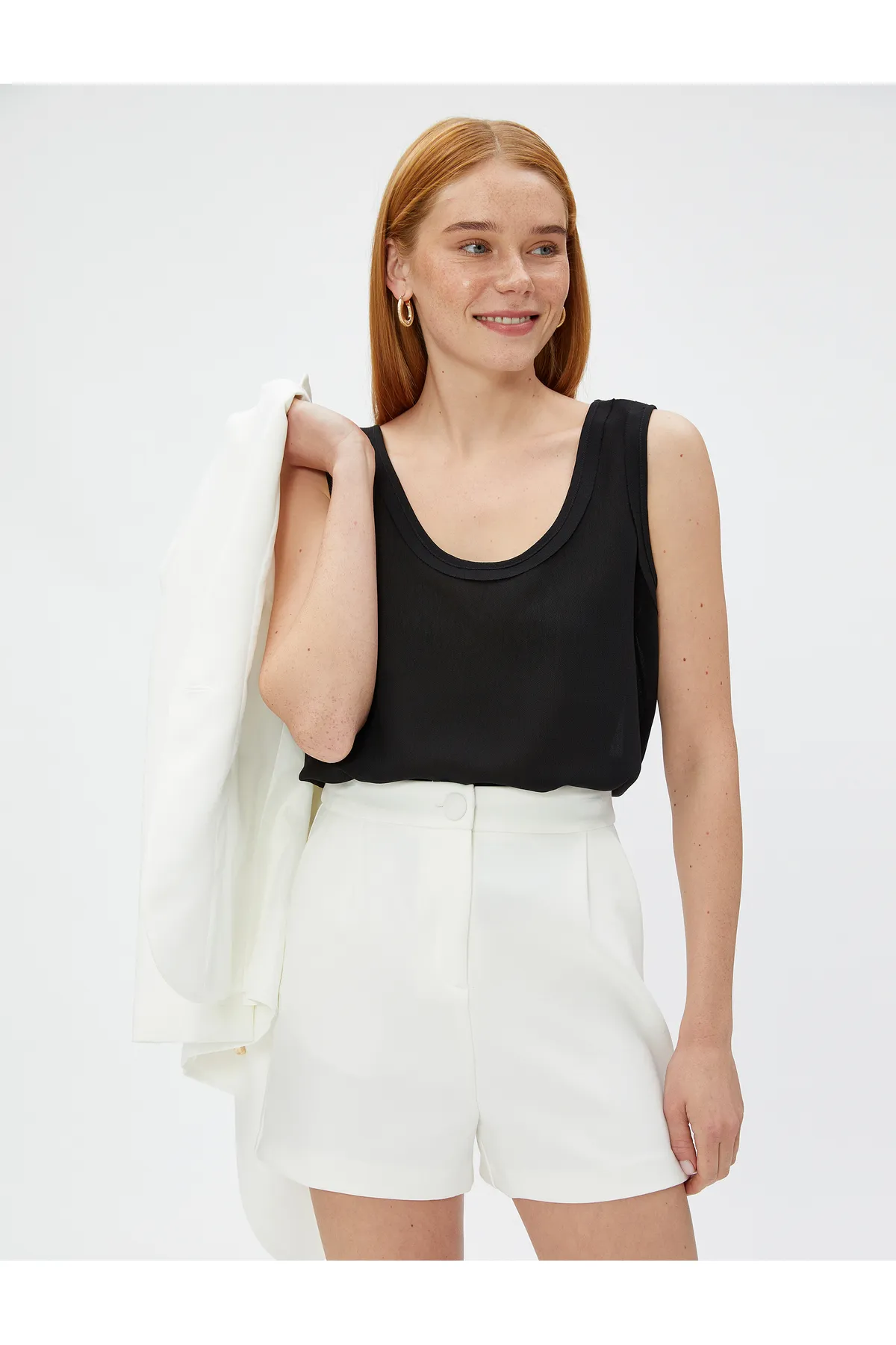 Koton  Transparente Trägerbluse mit U-Ausschnitt