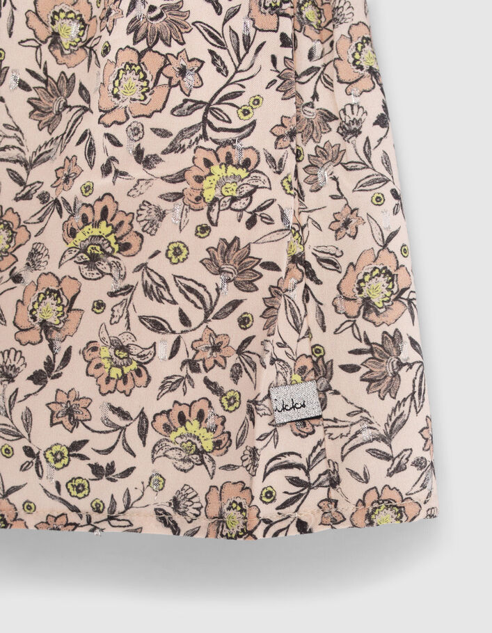 Robe beige imprimé fleurs fille