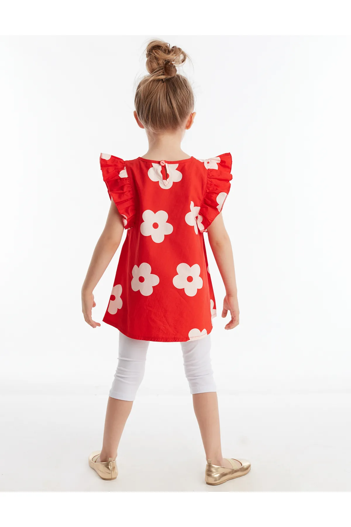 Denokids  Frosch-Tunika-Strumpfhosen-Set für Mädchen in Rot und Weiß