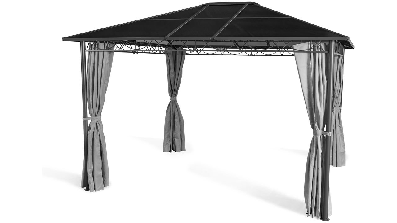 Grasekamp Hardtop Pavillon Meran 3x3,6m mit Seitenteile Doppelstegplatten Hohlkammer Polycarbonat