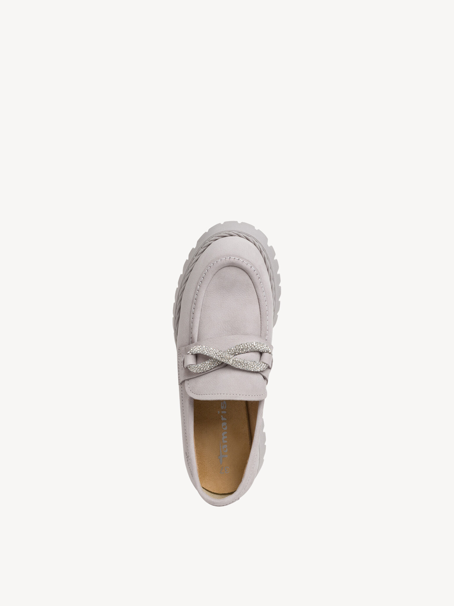 Slipper en cuir - gris