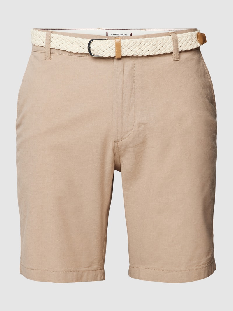 Bermudas mit Stoffgürtel in beige