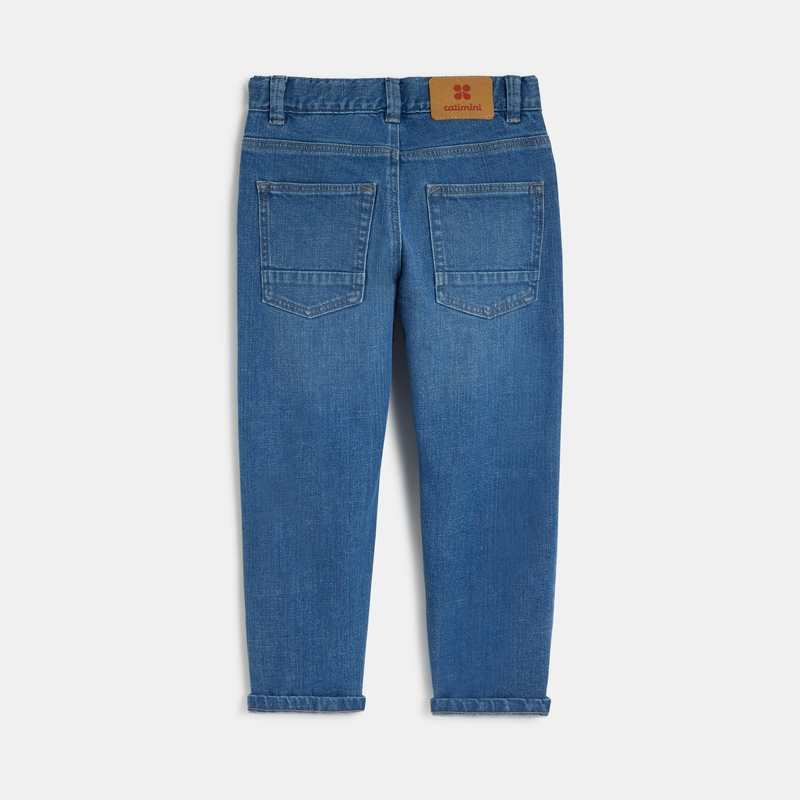 Jean relaxed garçon denim bleu à broderies Catimini