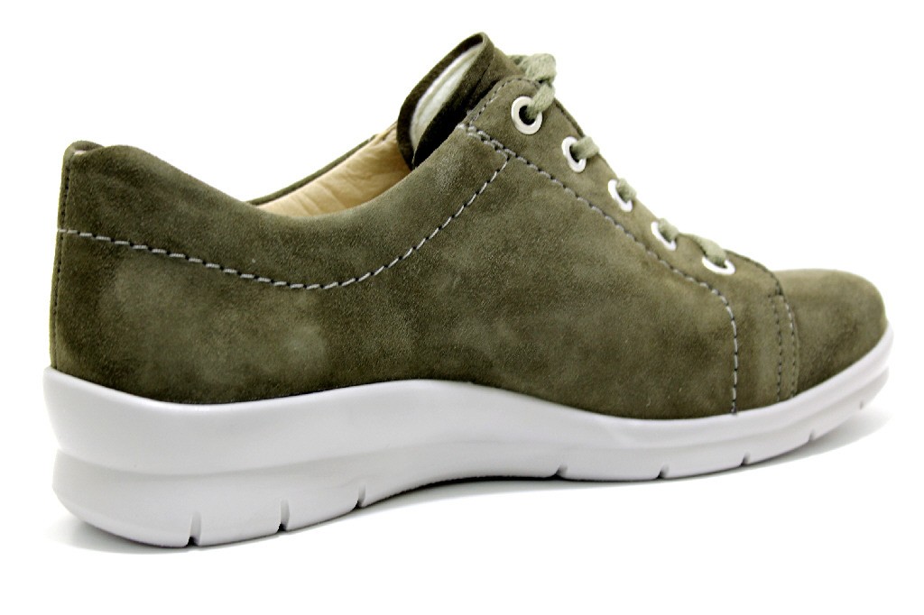 SEMLER Komfort Schnürer khaki Xenia schilf samt-chevro