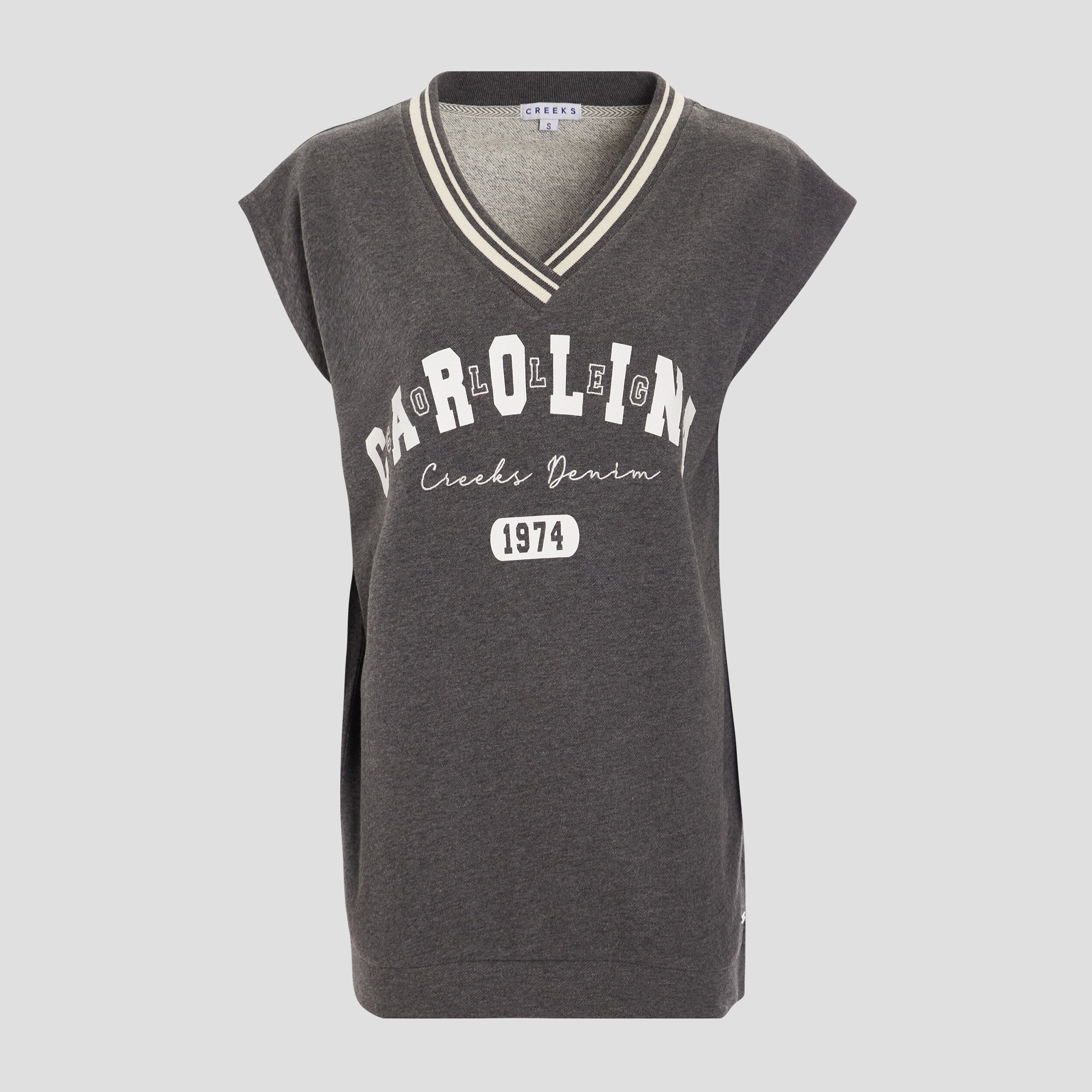 Sweat long sans manches Creeks gris foncé femme | La Halle