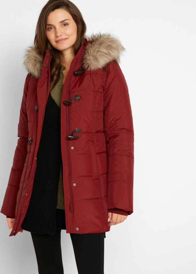 Duffle-Jacke mit Kapuze und Knebelknöpfen