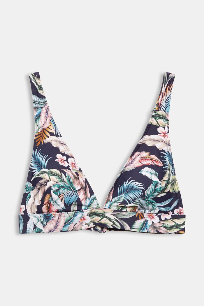 Recycelt: wattiertes Top mit Tropical-Print