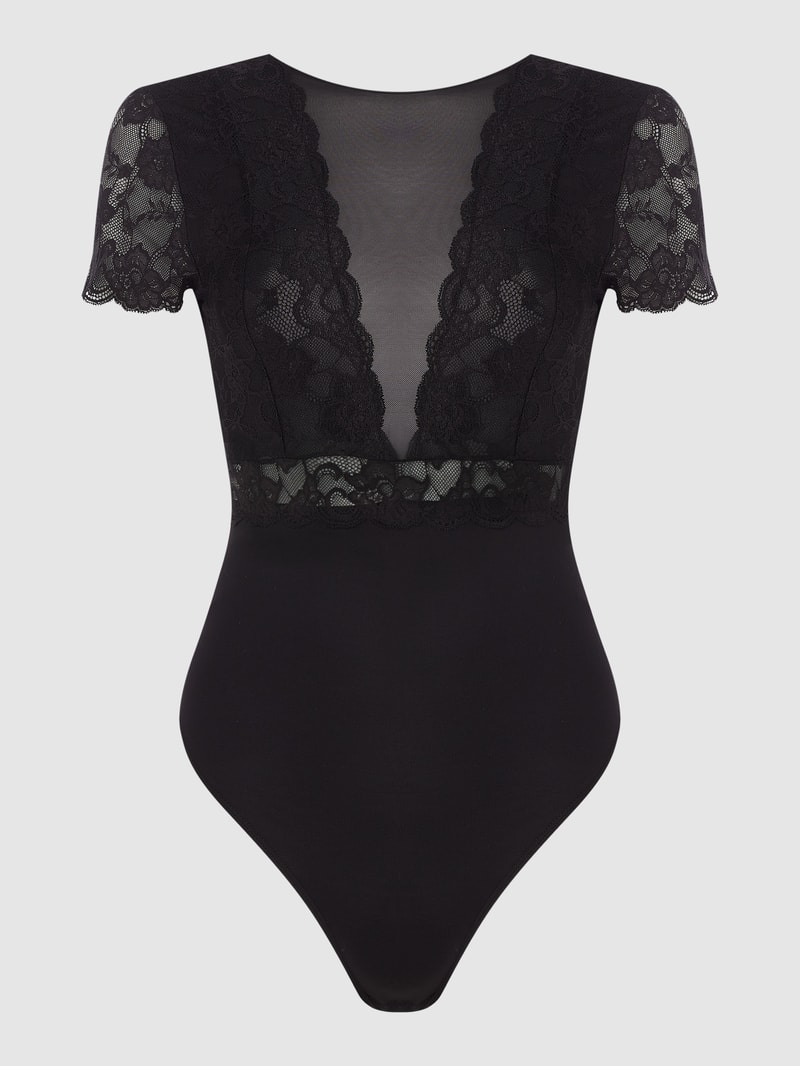 Body aus Mesh und Spitze Modell 'Sicca' in schwarz