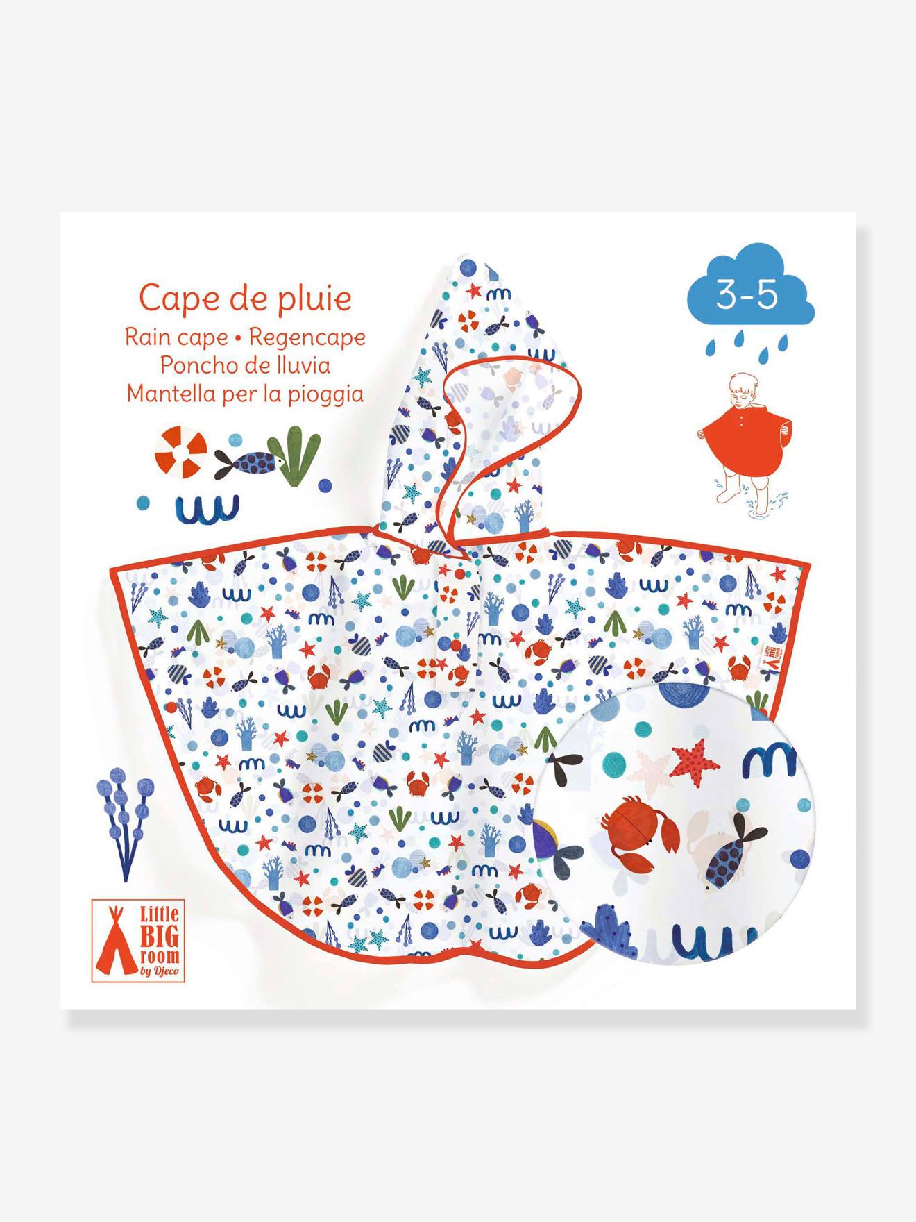 Cape de pluie 3/5 ans DJECO rose
