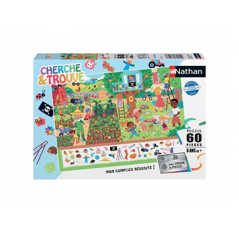 Puzzle cherche et trouve au jardin 60 pièces