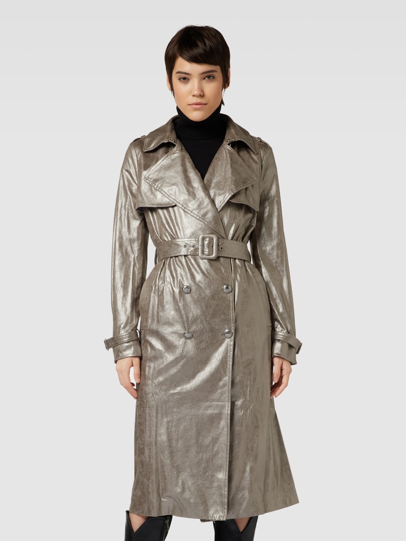Trenchcoat mit Taillengürtel Modell 'ADELE' in silber