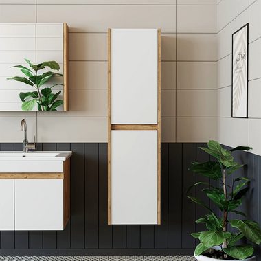 Roomart Badmöbel-Set, (Roomart, Badezimmermöbel, Hochschrank Badregal, in 5 Farben Badschrank)