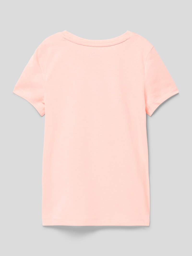 T-Shirt mit Label-Print in rosa