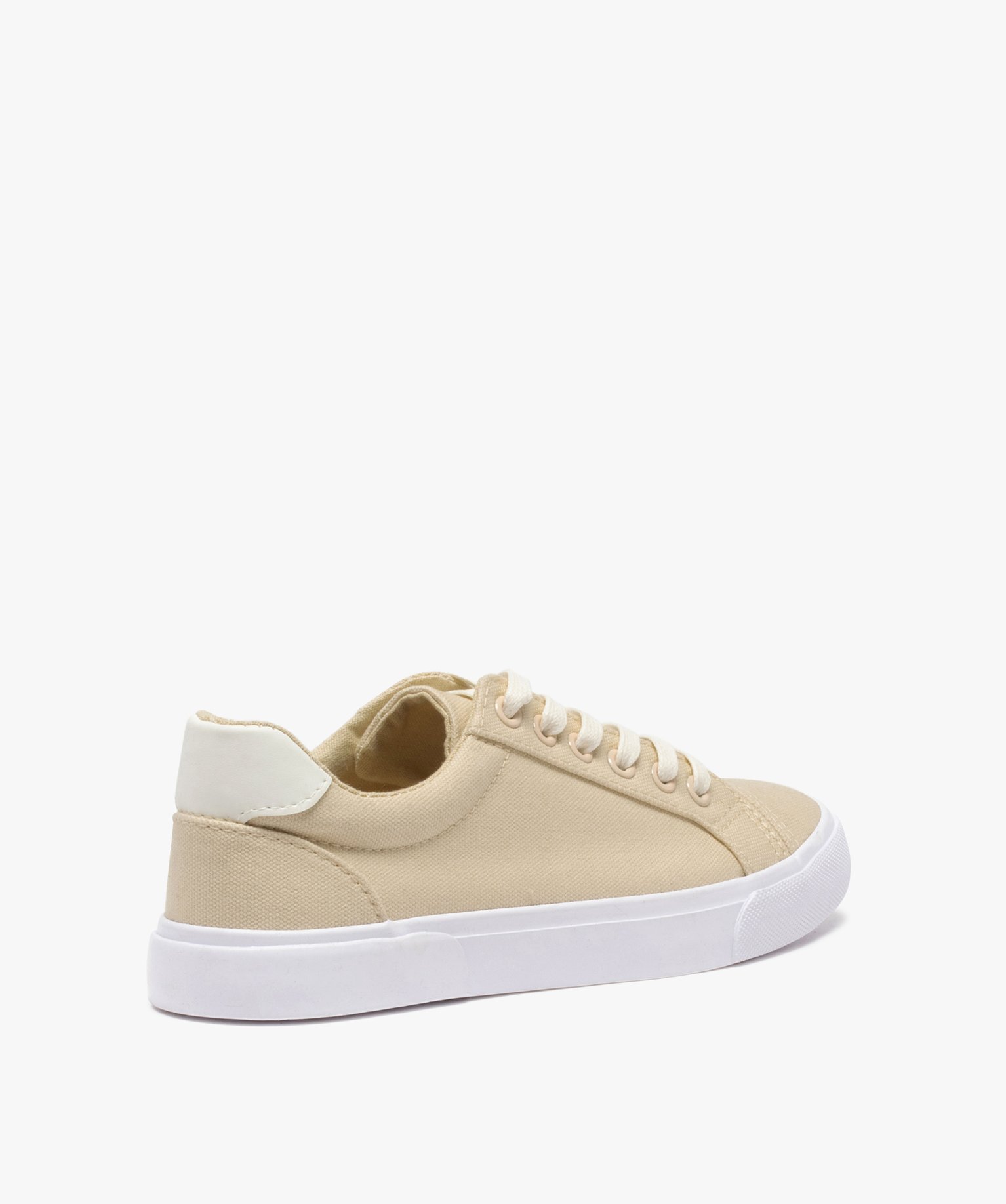 Baskets femme en toile unie à bout renforcé beige | GEMO