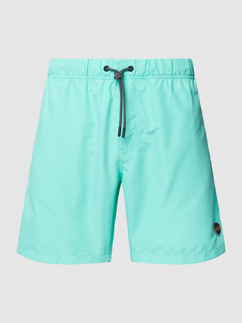 Badehose mit Label-Detail in aqua blau