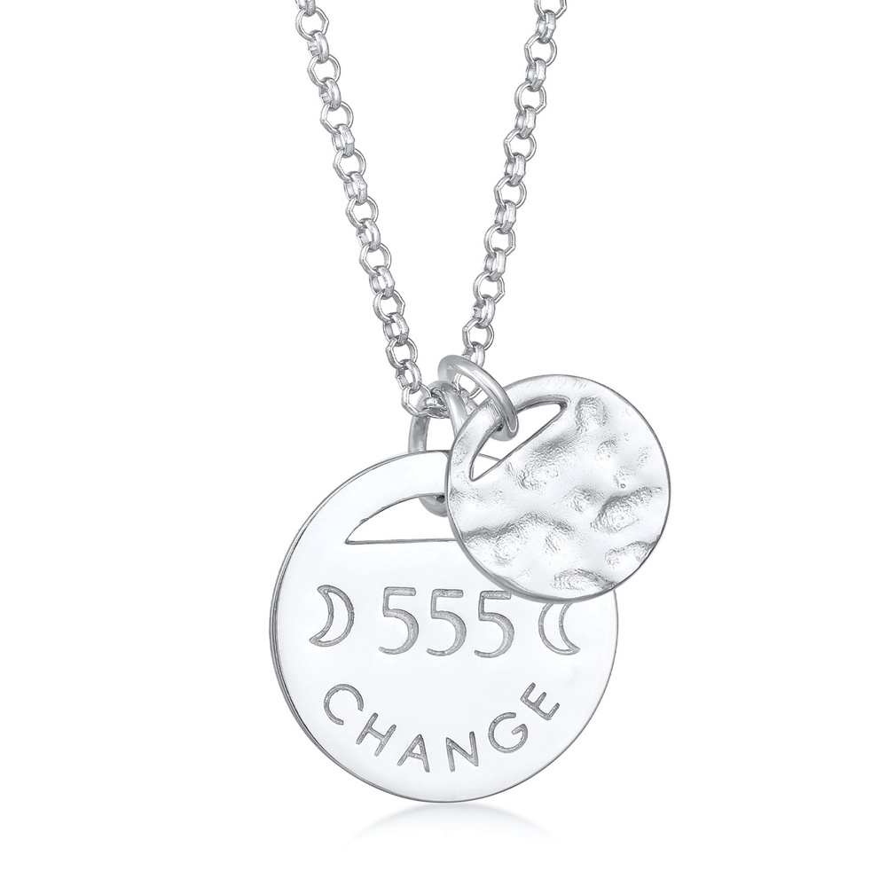 Elli Elli Collier Femmes Plaquette Organic 555 Change en Argent Sterling 925 Bijoux