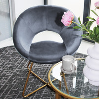 Home Deluxe Samtstuhl SELESA Grau