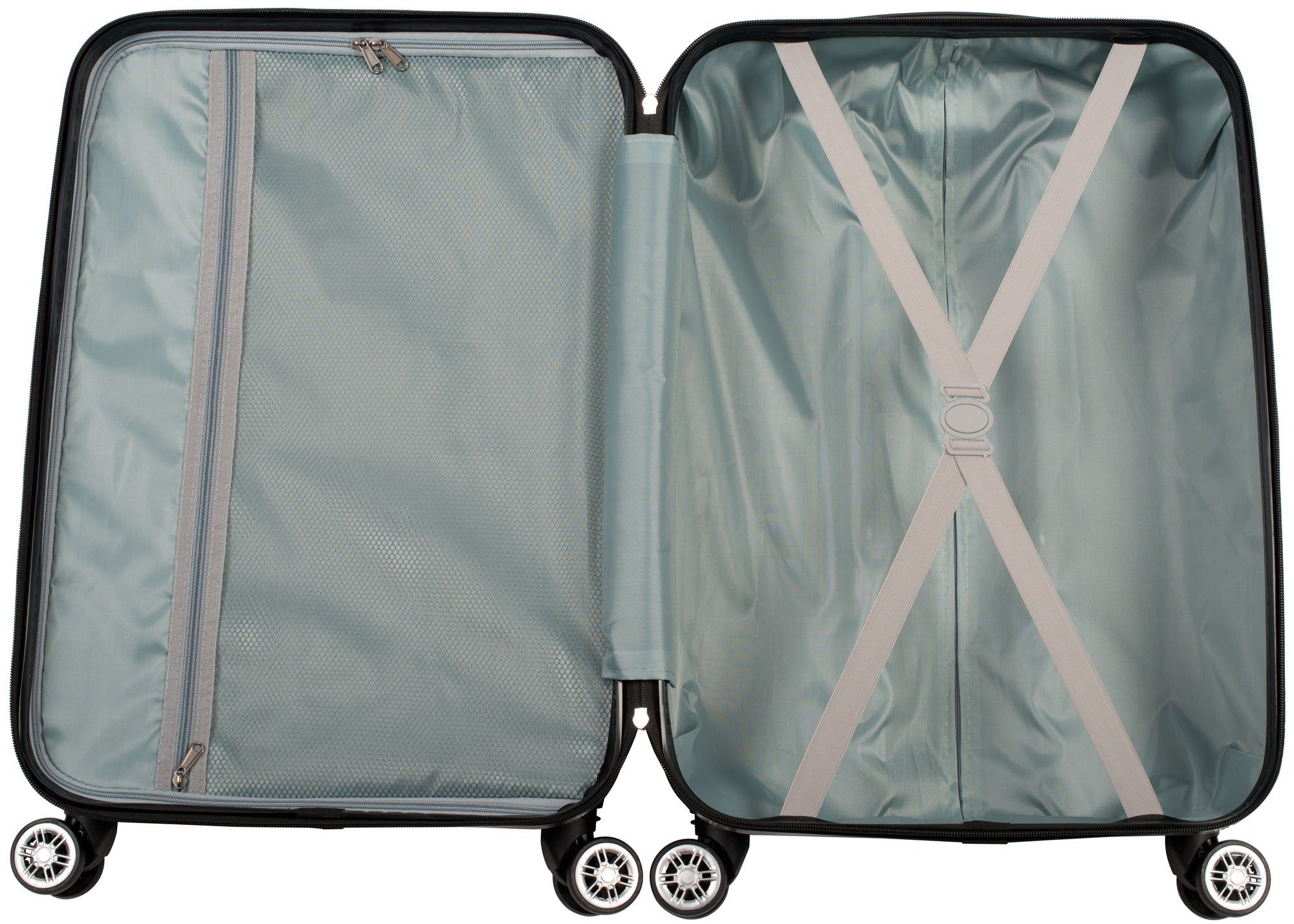 Cahoon Hartschalen-Trolley Koffer Hartschalenkoffer Trolley 4-Rollen Reisekoffer / 68 Liter = mittlere Größe, 4 Rollen