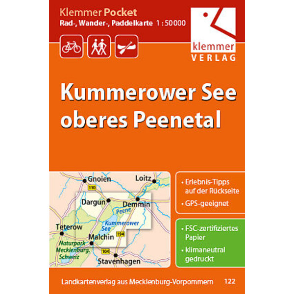 RAD-, WANDER- UND PADDELKARTE KUMMEROWER SEE - Fahrradkarte