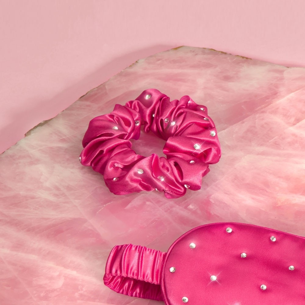 Crystallove Krystalliseret silke scrunchie - pink