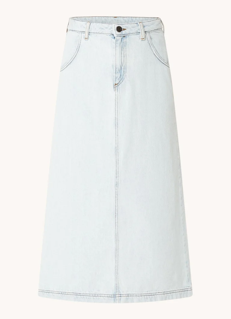 Fustă midi din denim vintage American Joybird cu crăpătură