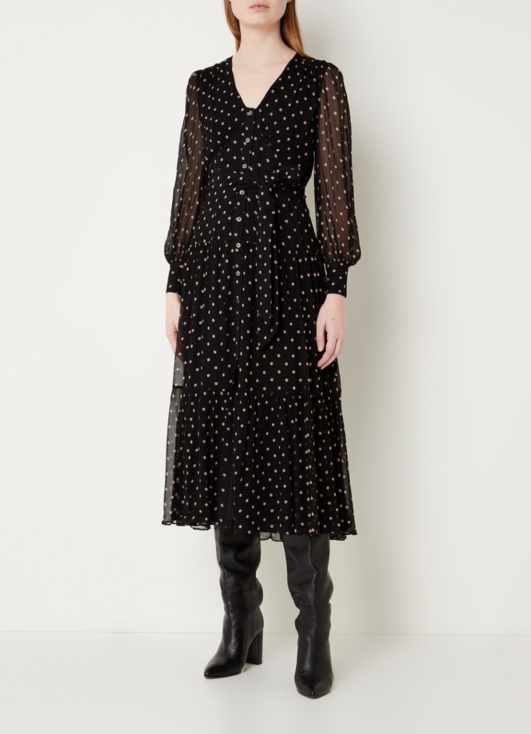 Rochie midi cu buline și curea Whistles